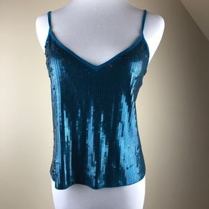 Express Sequined Turquoise Crop Top